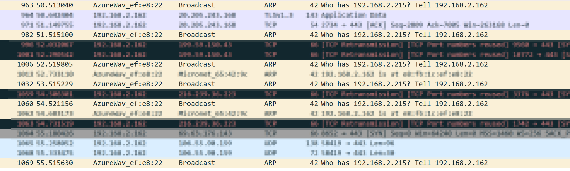 Wireshark ARP Broadcast 广播的截图